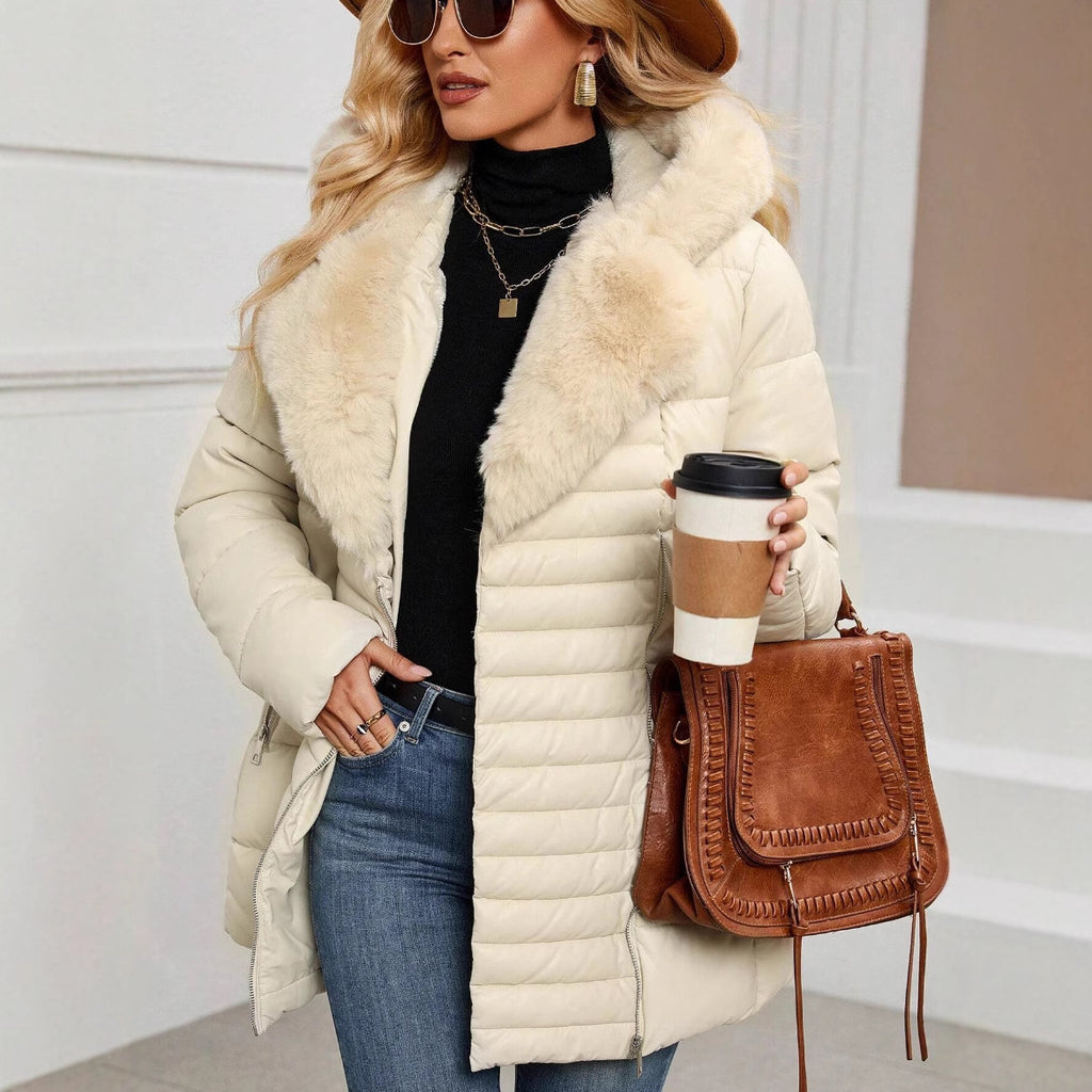 Casaco de algodão com capuz acolchoado leve